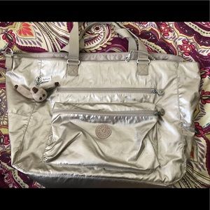 Kipling Metallic Gold Weekender Tote
